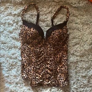 Sexy Leopard Print Padded Corset Halloween Costume